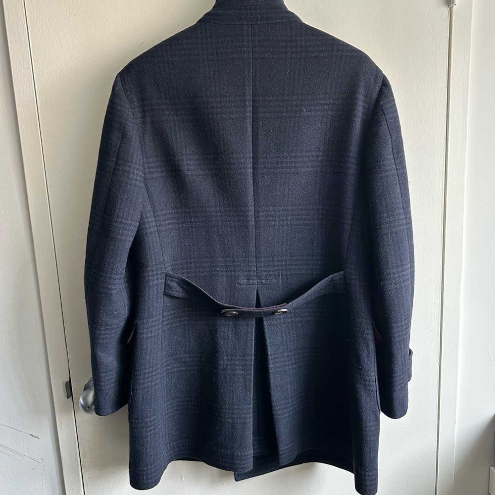 Brunello Cucinelli Double-Breasted Wool Navy Military Coat Eu50/Us40 View 6